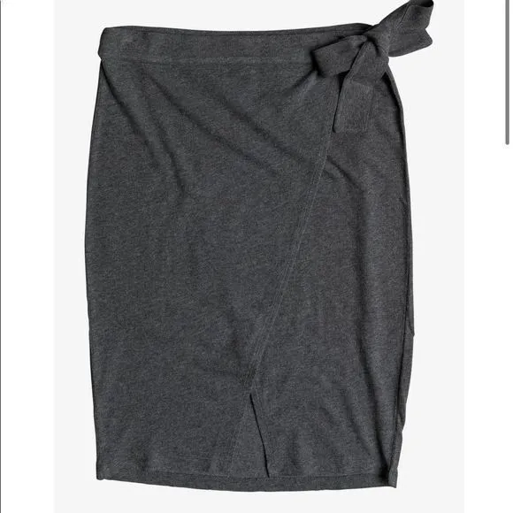 5/$30 🎈 Roxy see you goodbye women’s small‎ charcoal midi wrap skirt - Image 2