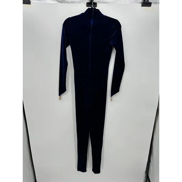 Dance Sophisticates Millie Royal Blue Velvet Mock Neck Long Sleeve Unitard Sz S - Image 2