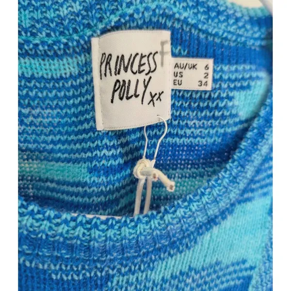 Princess Polly Dress Elish‎ Blue Teal Knit Bodycon Mini Dress XS NWT - Image 4