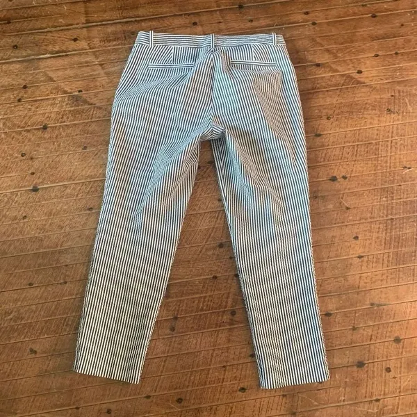 J Crew pinstripe seersucker Cafe Capri vacationcore 4 pants - Image 3
