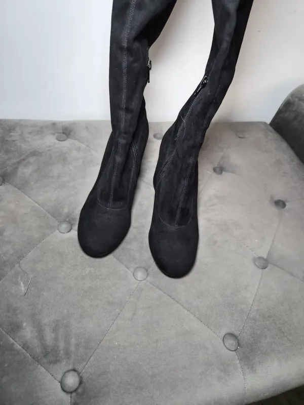 Marc Fisher High Boot HeelsBlack Over-the-Knee Women's Shoes - Stylish 6.5 - Image 5
