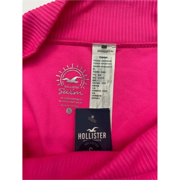 Hollister Hot Pink Ribbed Bikini Bottom Size S - Image 3