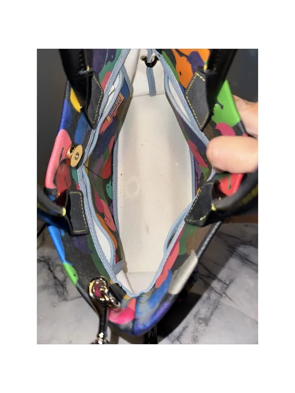 Dooney & Bourke Wonder Ducks Black Handbag Satchel Crossbody CLEAN NWOT Vintage - Image 8