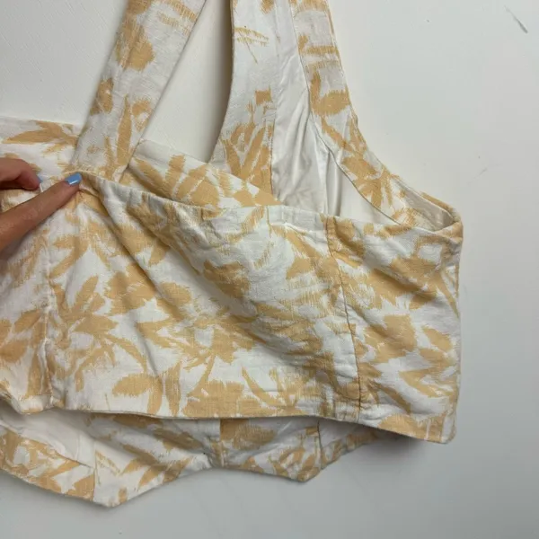 Abercrombie & Fitch Linen Blend Top Vest Sz Medium Floral Print - Image 14