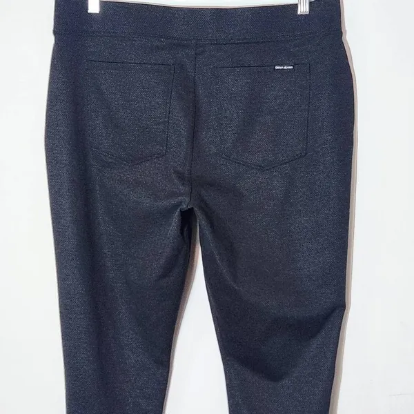 DKNY Black Pull-on Stretch Pants Size XL Gray and Black Diamond Ankle Pants - Image 5