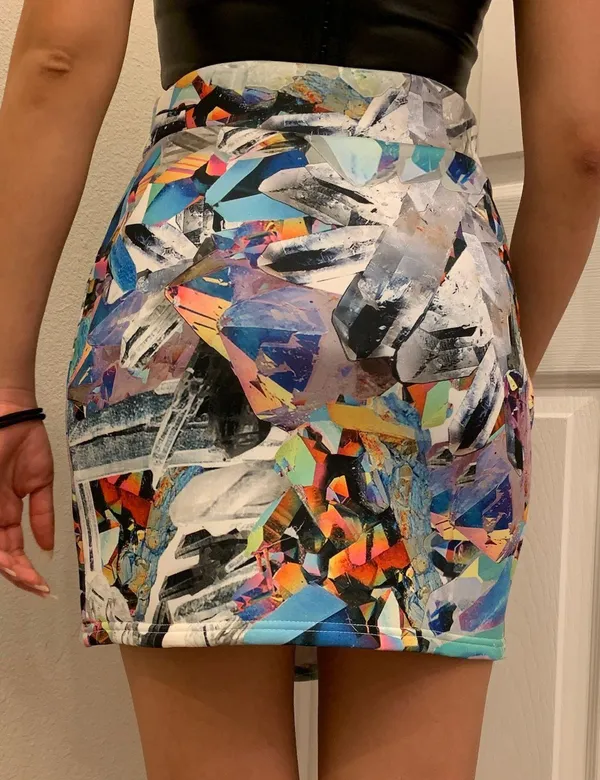 Jaded London Crystal Cyberwave Asymmetrical Skirt - Image 2
