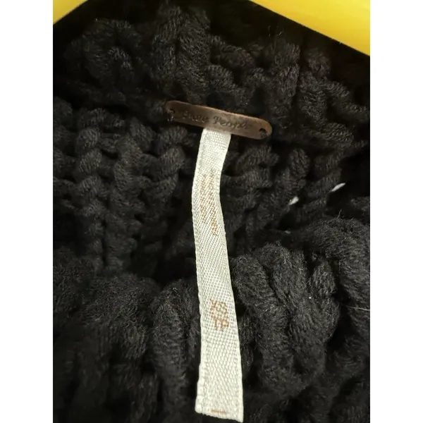 Free People‎ Long Sleeve Mock Neck Knit Pullover Sweater Black Size XS - Image 4