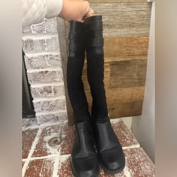 Just Fab Black Quilted Women's Boots - Image 3