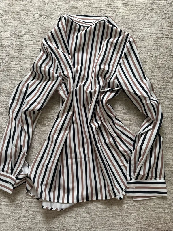 Shein Striped Button-Up Shirt (Size Medium) - Image 3