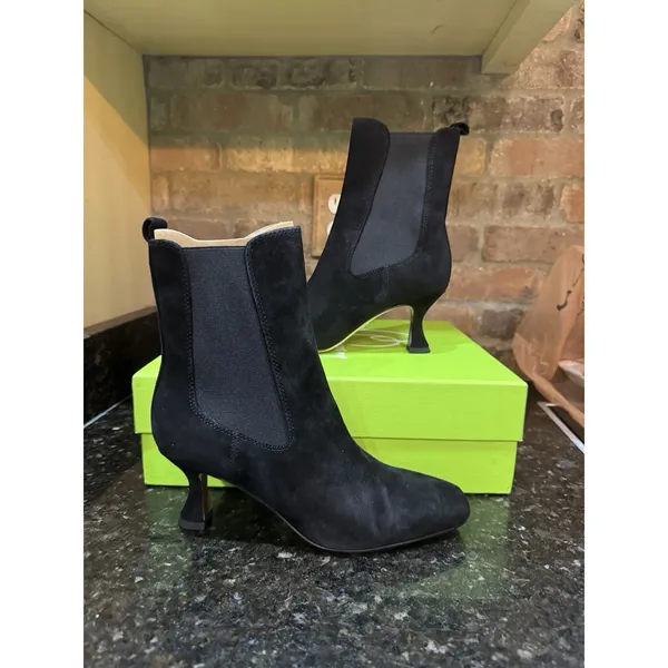Sam Edelman NEW Lani Women Size 6 Black Suede Square Toe Kitten Heel Boot - Image 3