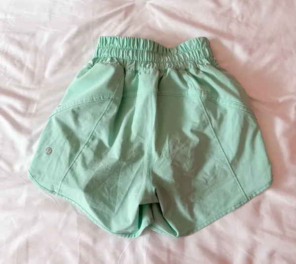 Lululemon Wild Mint Track That Mid-Rise Lined Short 5" Size 0 - Image 2