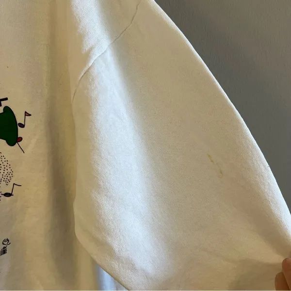 American Vintage ✨ Vintage Wendelline White Music Crewneck Sweatshirt Large‎ - Image 4