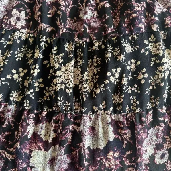 Urban Outfitters Kimchi Blue Babydoll Navy Floral Tiered Mini Lined SZ L #2423 - Image 11