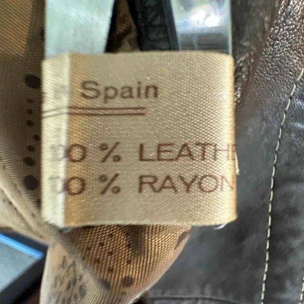 Leda Spain 12 vintage brown leather trench coat jacket long 70's retro - Image 8