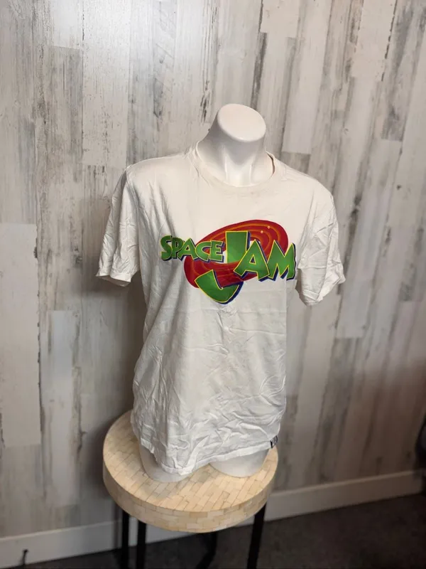 Nike Air Jordan Space Jam 20th Anniversary Graphic T-Shirt Womens Large White - Image 4