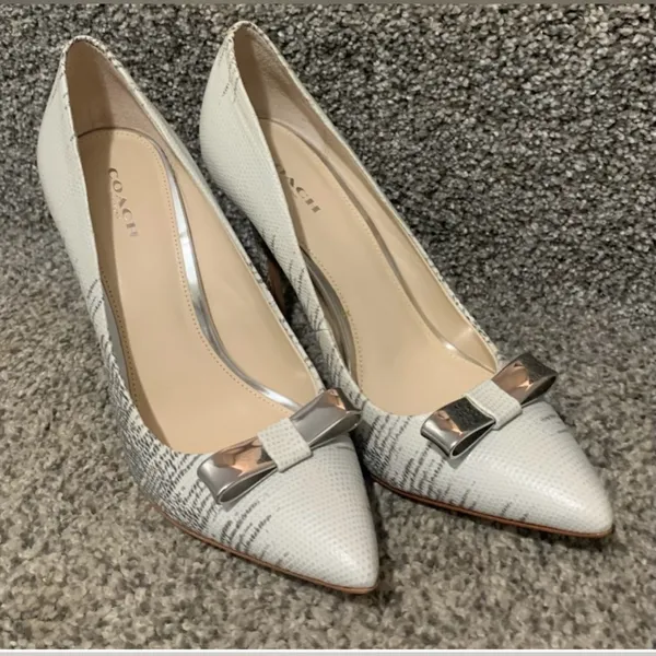 COACH Hallie Soft Print Lizard Heels - Image 7