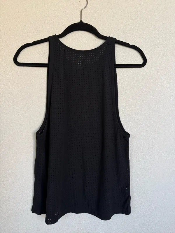 Splits59 Black Perforated Mesh Racerback Tank Top Size S Athleisure Gym Workout - Image 7