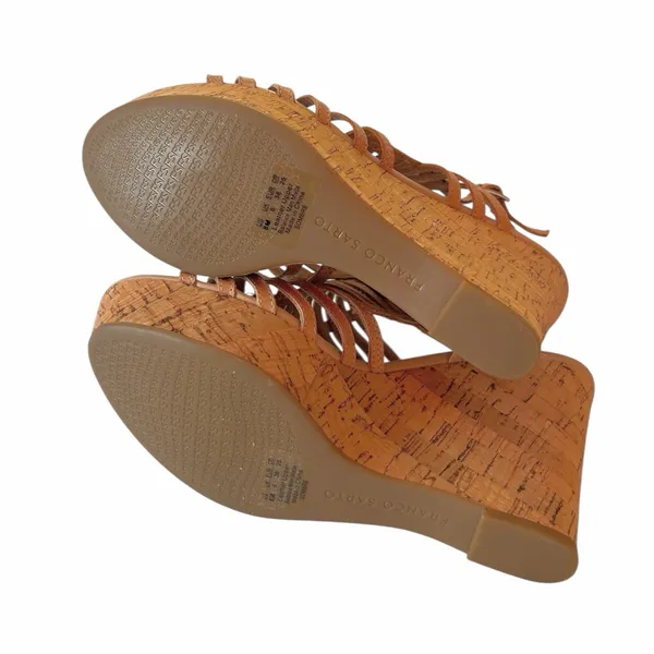 Franco Sarto Brown Strappy Wedge Sandals Size 8 - Image 6