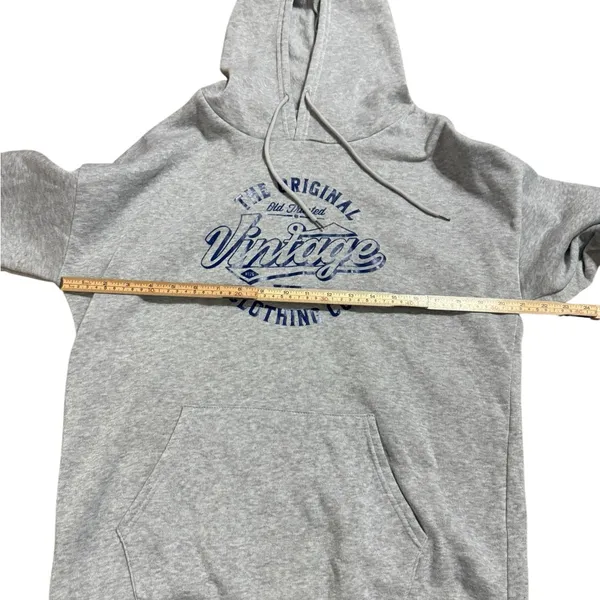 Gray “The Original Vintage” Graphic Hoodie‎ Unisex Sz L - Image 5