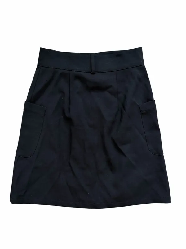 Sezane Lorraine Black A-line Button Front Skirt 34 XS - Image 3