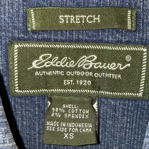 Eddie‎ Bauer Denim Jacket XS Stretch Trucker Blue Classic Jean Jacket - Image 4