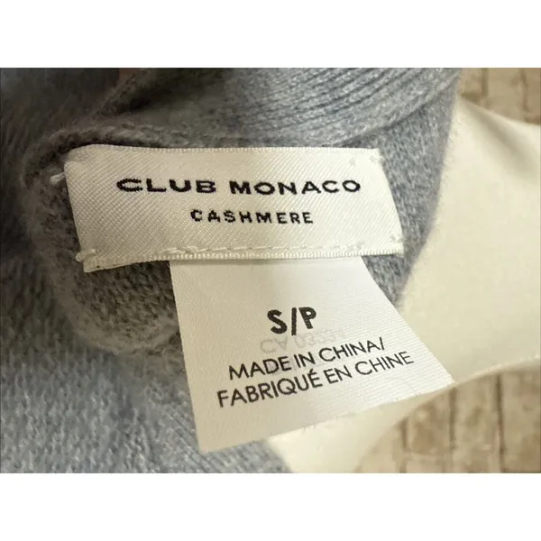 Club Monaco Grey Gray Cashmere Sweater Size S Luxurious Luxury Tie‎ Detail - Image 5