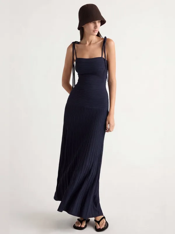 Modern Citizen Chan Ottoman-Knit Navy Blue Dress size Large - Image 16