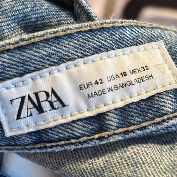 Zara Light Blue Denim Straight Leg Jeans Size 10 - Image 6