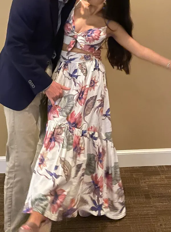 Boutique Two Piece Flower Dress - Image 2