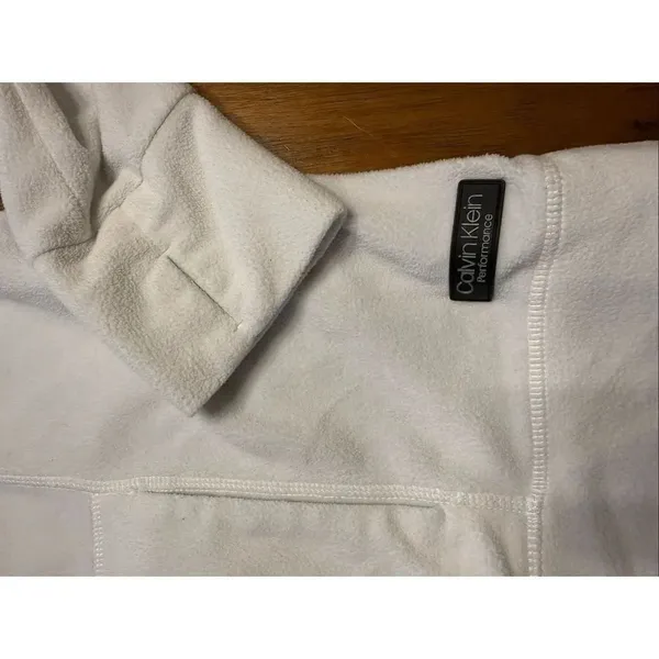 Calvin Klein Performance Cream Ivory High Neck Fleece Sweatshirt Women’s Size M - Image 4