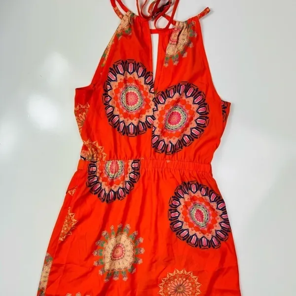 Orange Halter Casual Dress Size‎ Small - Image 6