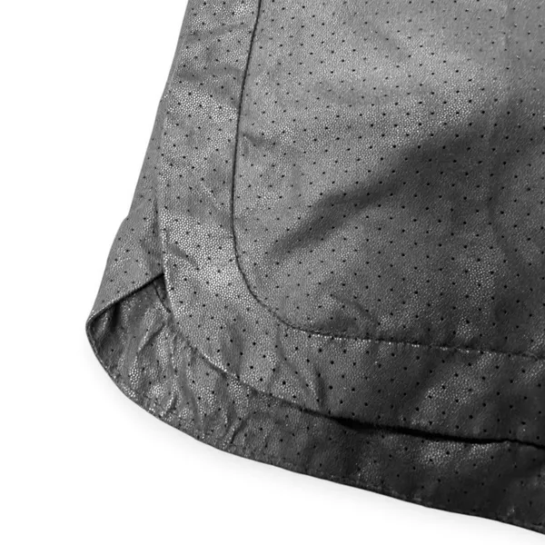 ZARA | S | Black Perforated Faux Leather Elastic Waist Pull-On Short Shorts - Image 3