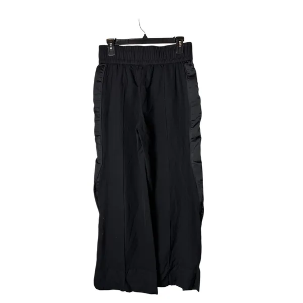 Reebok Victoria Beckham Pants‎ Women Small Black Wool Snap Side Satin Wide Leg - Image 4