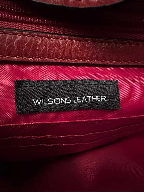Wilson’s EUC burgundy red genuine leather purse. Satchel with crossbody option - Image 5