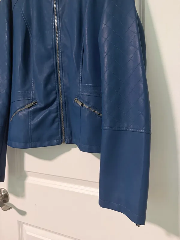 New York & Co. Deep Teal Zip Up Jacket - Image 4