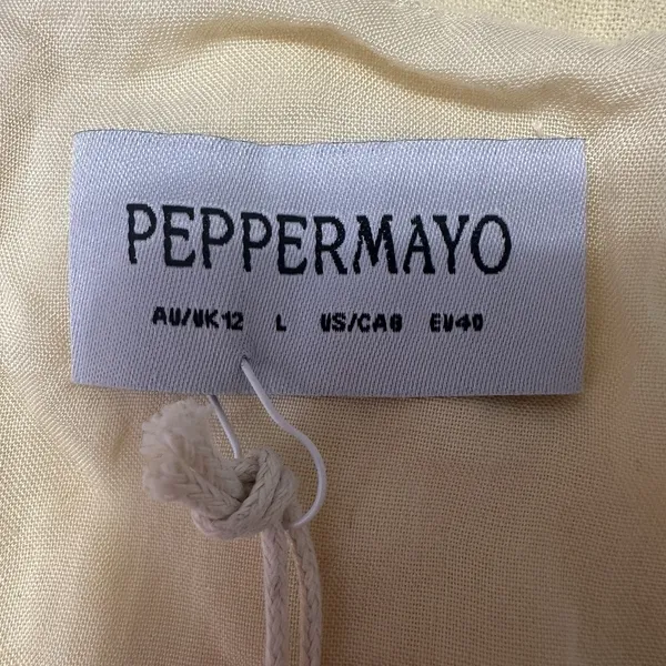 NEW Peppermayo Tayla Linen Blend Maxi Dress Womens US 8 Butter Yellow Strapless - Image 5