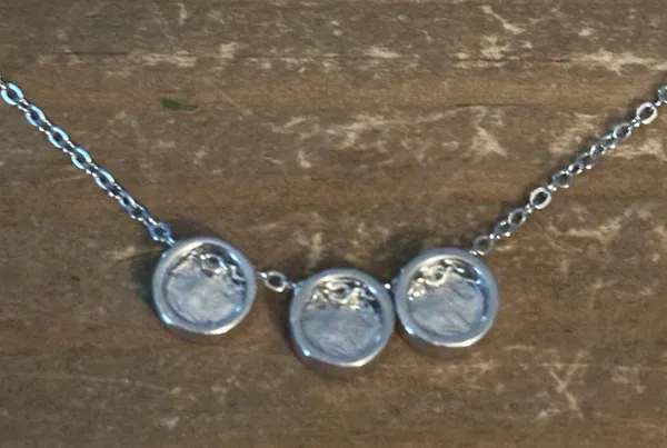 NY Collection silver tone paved sliding charms necklace - Image 5