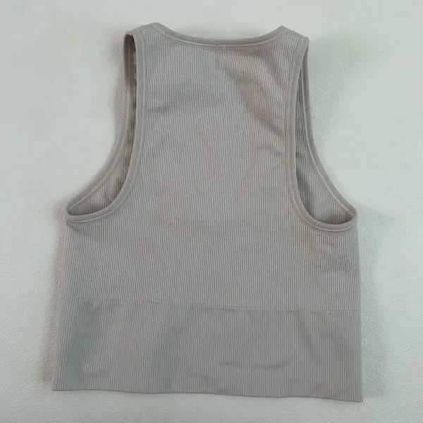 Athleta Ribbed Crop Tank Top Women’s XS Gray V-Neck Sleeveless Activewear - Image 2
