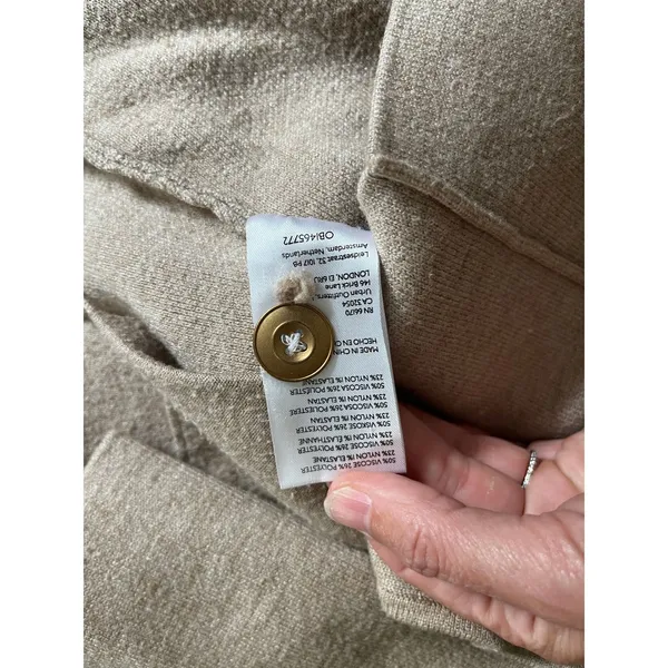 Anthropologie Tan Blazer Jacket Medium Gorpcore Academia Office Chic Minimalist - Image 8