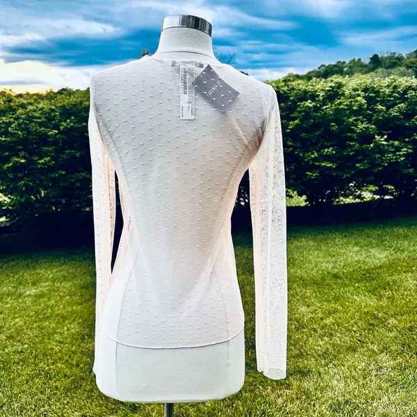 Forever 21 off white sheer lace polka dot top - Image 7