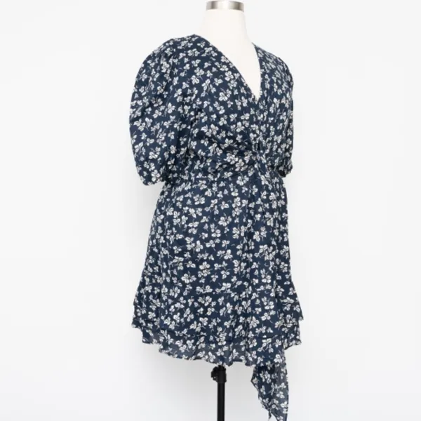 Lauren Ralph‎ Lauren. 80s Puff Sleeve Floral Cotton Voile Dress. - Image 6