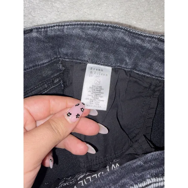 Frank & Eileen Jeans Women 29 Derry High Rise Made in USA Gray Wash Raw Hem EUC - Image 5