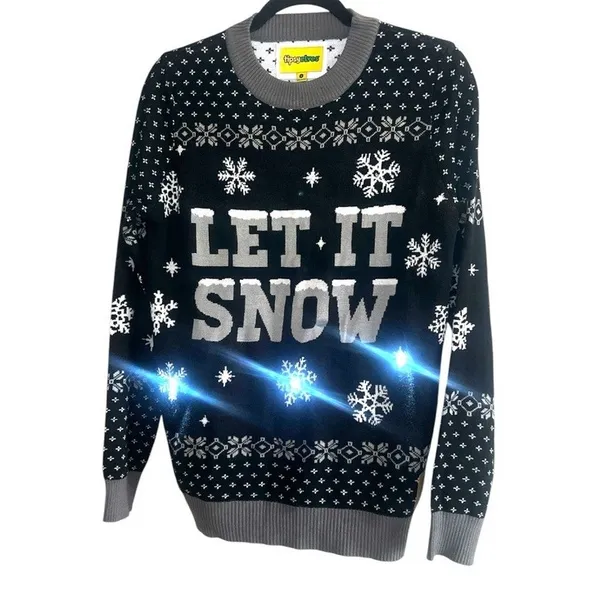 Tipsy Elves Let It Snow Light Up Ugly Christmas Sweater S Holiday LED - Image 3