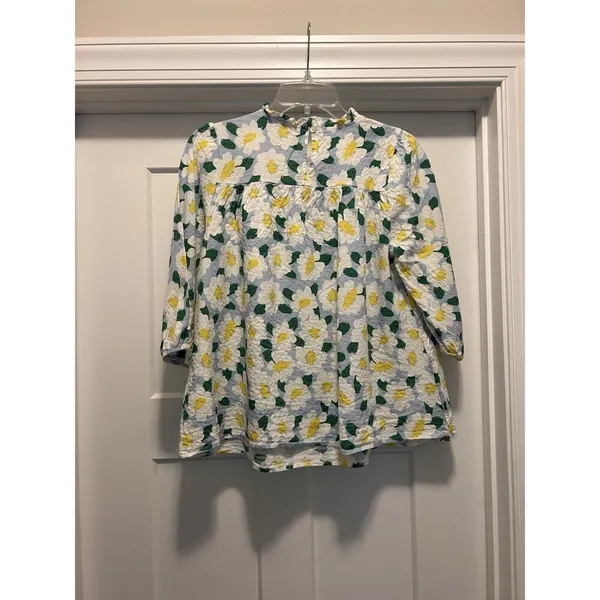 Michelle Mcdowell Women top Large Celeste Run Full Bloom Cotton Blouse Daisy - Image 4