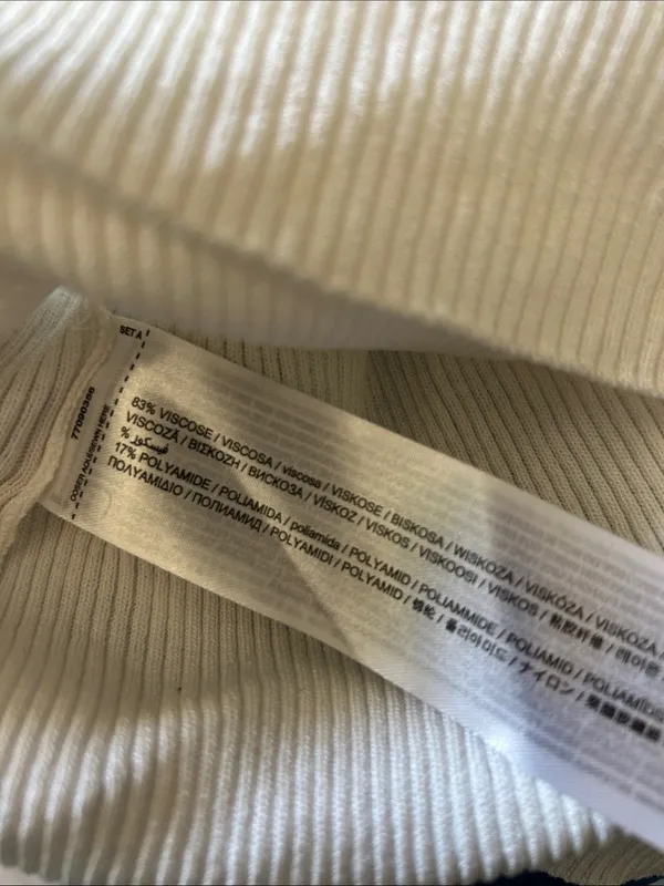 Mango White Ribbed Tank Top - Image 4