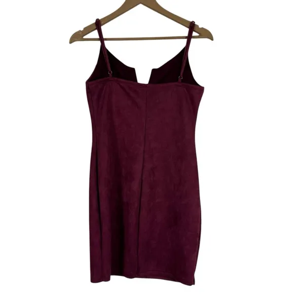 NWT Iris Mini Dress Womens M Maroon Faux Suede Bodycon Sleeveless Cocktail - Image 4