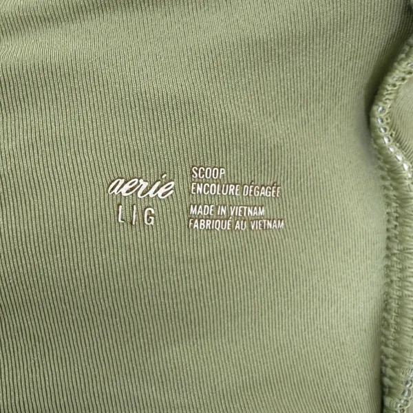 Aerie Women's‎ Olive Fun Printed Ruffle Scoop Bandeau Bikini Top Size Large NWT - Image 7