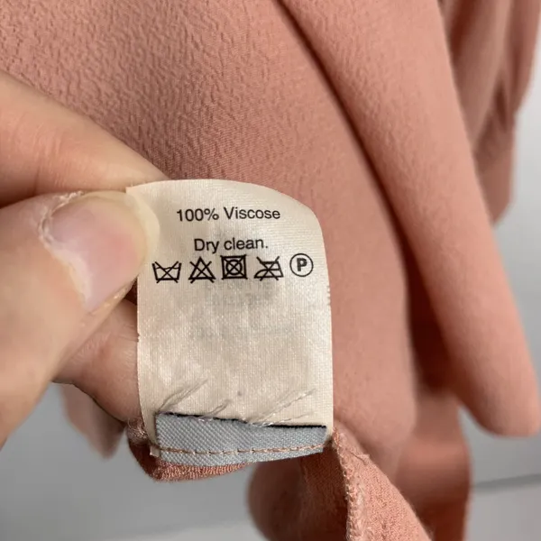 Madewell Size M Blouse‎ Lace Up Front Detail Long Sleeve Dusty Rose Top Women - Image 9