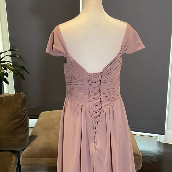 Women’s Full Length Chiffon Bridesmaid Party Prom Dress Leg Slit Size 10 - Image 7