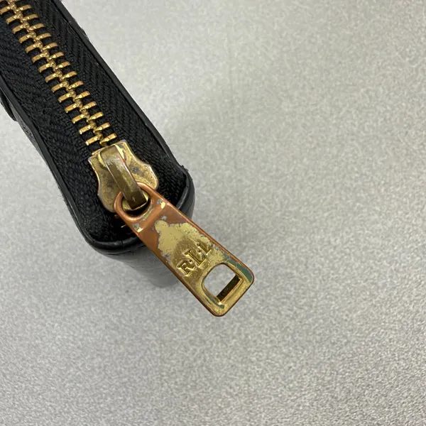 Lauren Ralph Lauren Wallet Womens OS Black Leather Zip Around Buckle Detail - Image 7